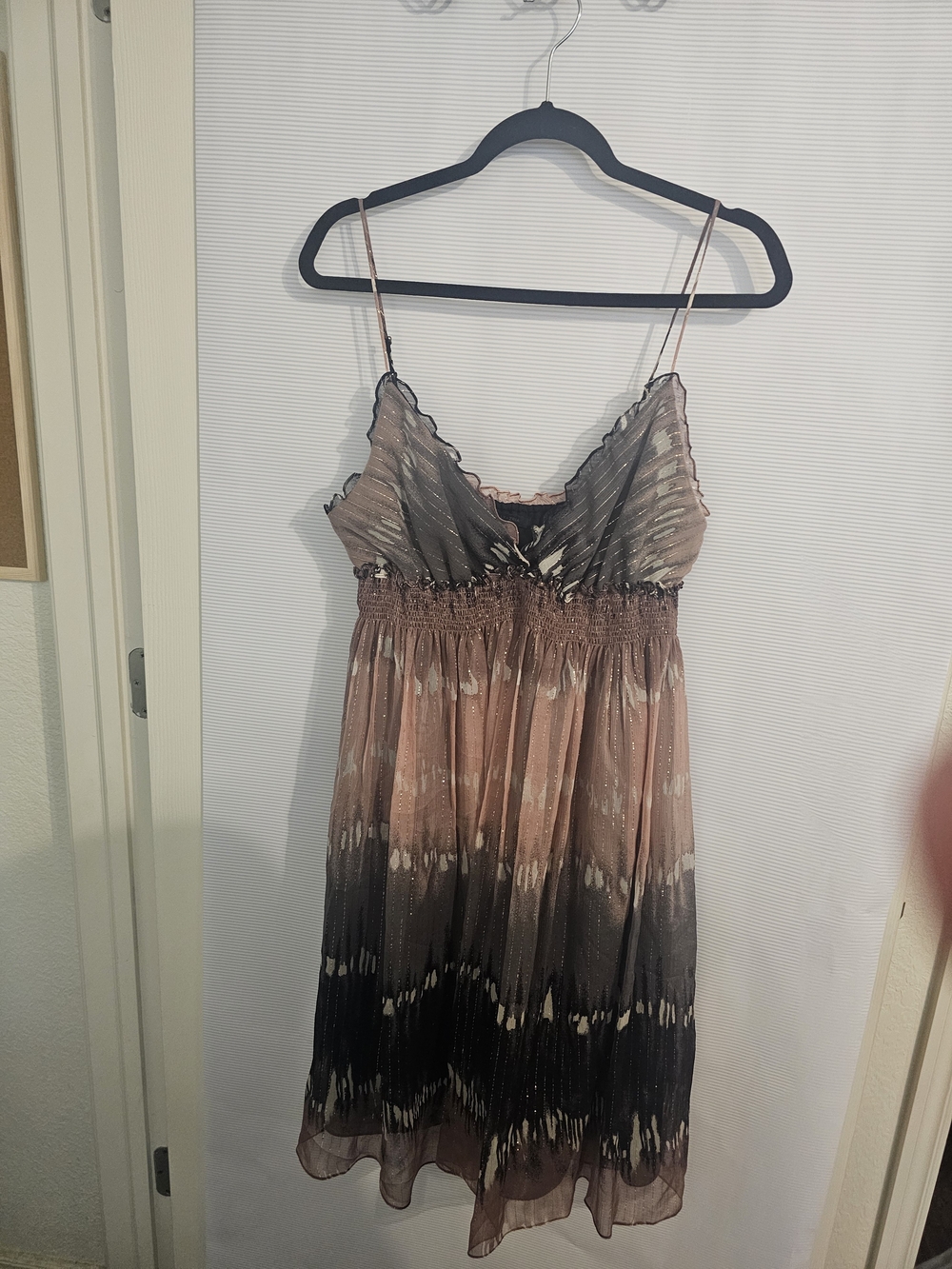 BCBGMaxAzria Dusty Rose and Black Ombre Chiffon Slip Dress